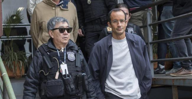 Marcelo Odebrecht al salir de prisión.