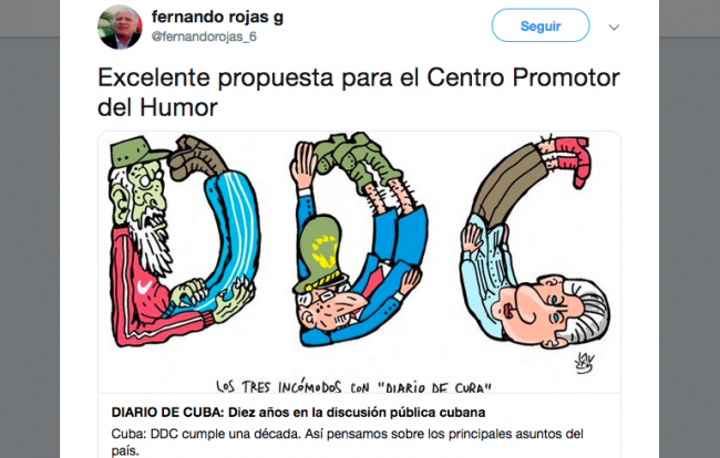 El tuit de Fernando Rojas que 'promociona' a DDC.
