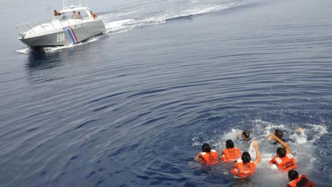 Ejercicio de rescate en aguas territoriales cubanas. 
