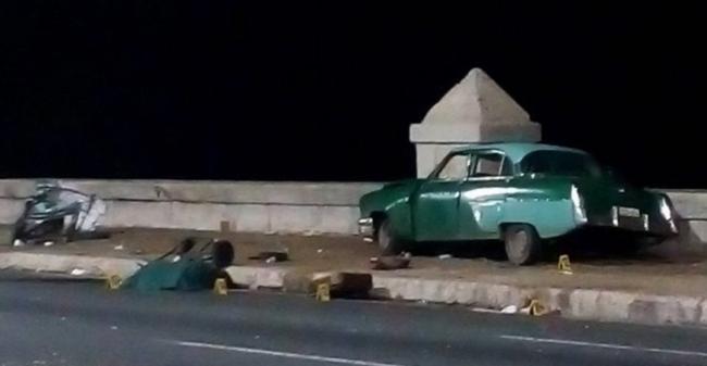 Lugar del accidente en La Habana.
