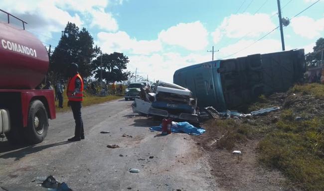 Accidente de tránsito en Camagüey, el 2 de enero de 2020. 