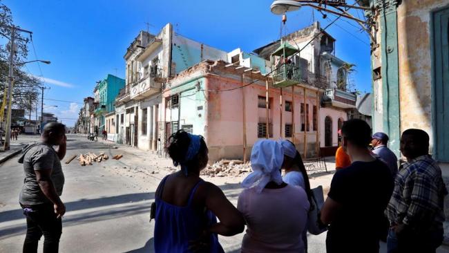 Esquina donde ocurrió el derrumbe en La Habana.