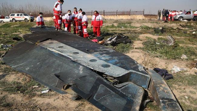 Restos de la aeronave derribada en Irán.