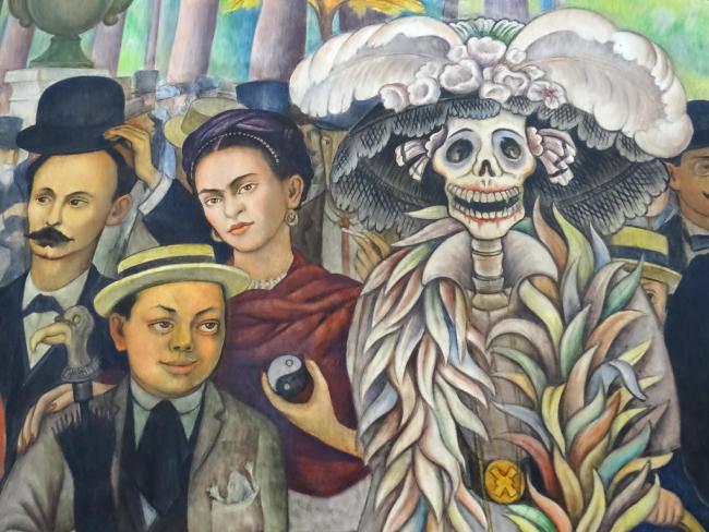 José Martí, junto a Frida Kahlo y Diego Rivera en 'Sueño de una tarde dominical en la Alameda Central'.