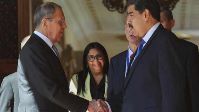 El encuentro entre Lavrov y Maduro.