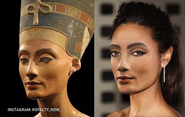 Nefertiti, la primera gran esposa real de Akenatón.  
