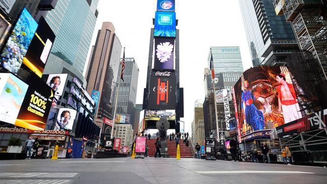 Times Square, en Nueva York, ofrece una imagen inédita.