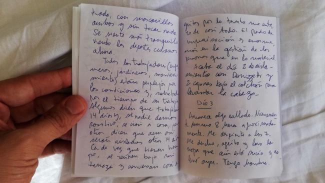 Páginas del diario de confinamiento de Nacho Rodríguez.