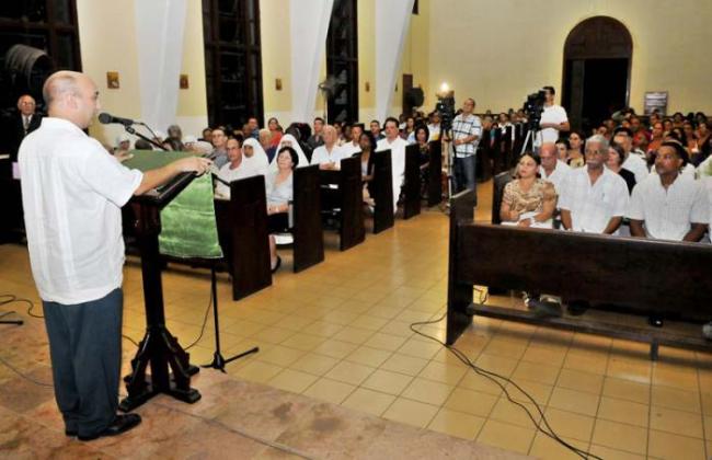 Joel Ortega Dopico, presidente del Consejo de Iglesias de Cuba, en un acto ecuménico en La Habana.