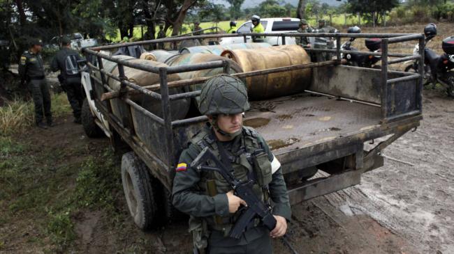Un soldado colombiano durante una operación en Cúcuta, en la frontera con Venezuela.