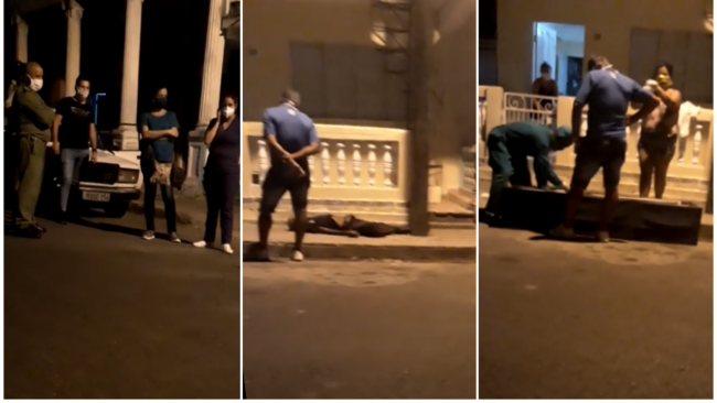 Imágenes del vídeo del cuerpo tendido en la calle en Pinar del Río.