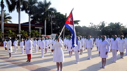 Abanderamiento de brigada médica cubana.