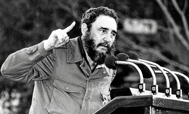 Fidel Castro en uno de sus discursos.
