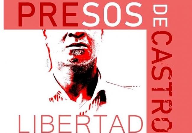 Cartel por la libertad de los prisioneros políticos en Cuba.