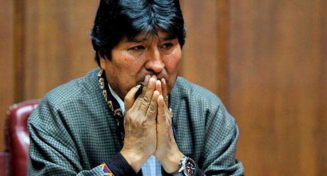 El expresidente Evo Morales durante una comparecencia pública.