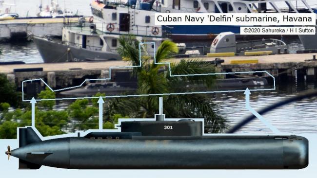 Submarino Delfín avistado en La Habana.