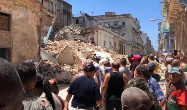 Derrumbe de un edificio en Centro Habana, 2019.