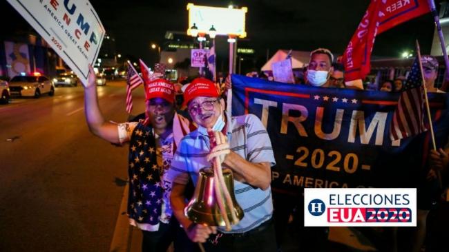Cubanos celebran la victoria de Trump en Miami-Dade