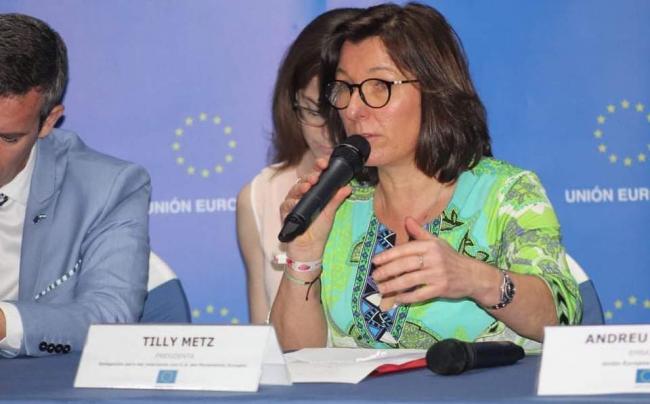 La presidenta de la delegación del Parlamento Europeo para las relaciones con los países de América Central Tilly Metz.