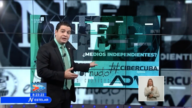 El periodista cubano Humberto López en el NTV.