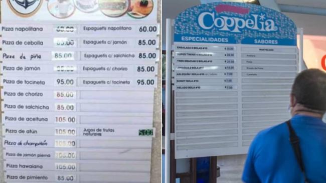 Los precios en una cafetería de Camagüey y el Coppelia de La Habana.