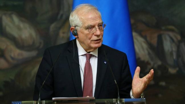 Josep Borrell en una conferencia de prensa en Moscú.