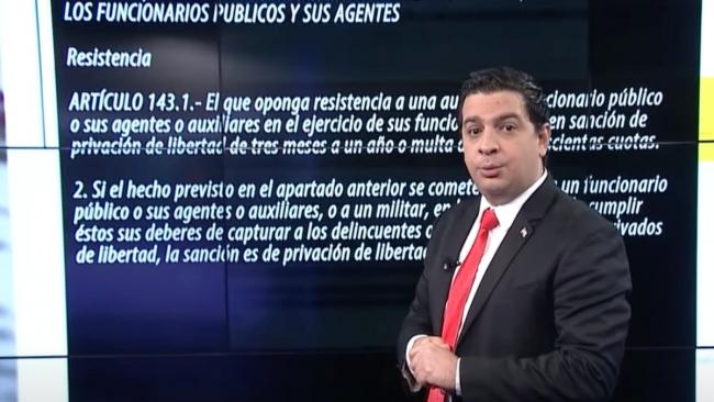 El vocero del régimen Humberto López en la televisión cubana.