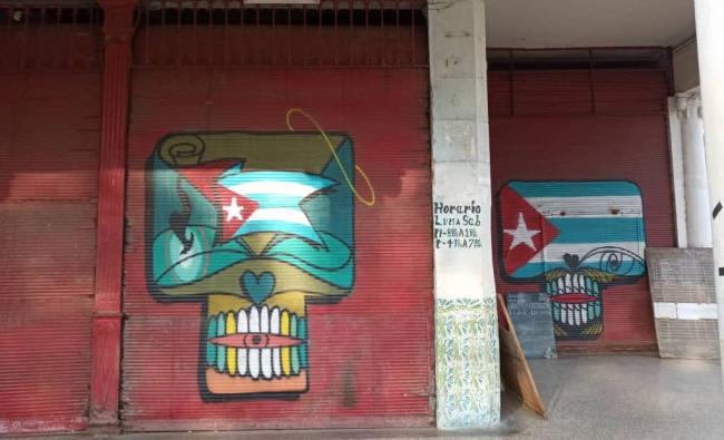 Una bodega cerrada en La Habana. 