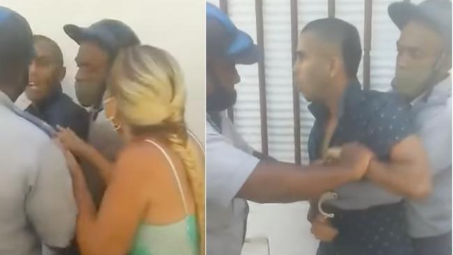 Momentos de la detención de un joven cubano.