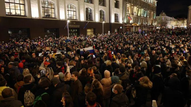 Manifestaciones en las calles de Moscú.