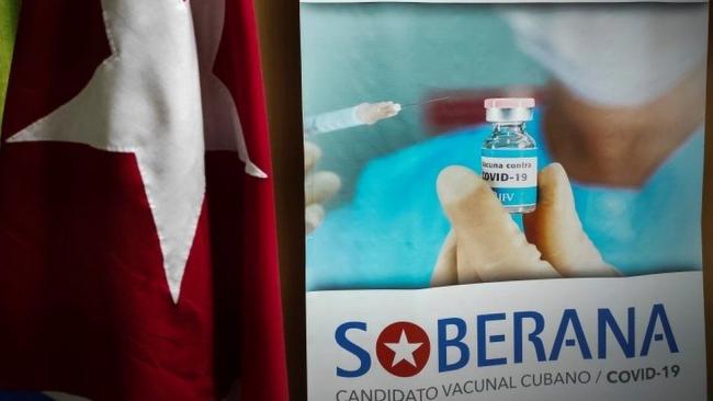 Una dosis del candidato vacunal cubano Soberna02.