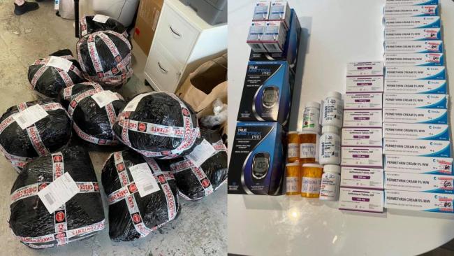 Paquetes de medicamentos enviados a Cuba.