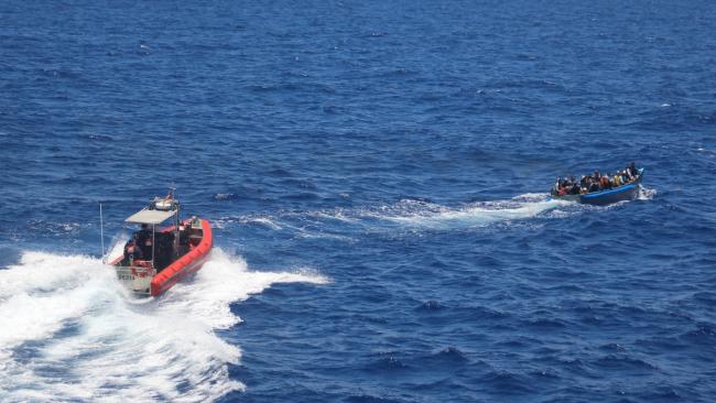 La Guardia Costera de EEUU rescata a balseros cubanos.