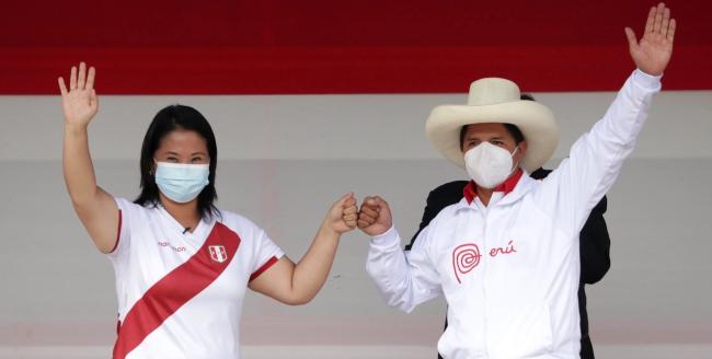 Los candidatos a la Presidencia de Perú, Keiko Fujimori y Pedro Castillo.