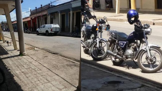 Un auto y varias motos de la Policía en Morón. 