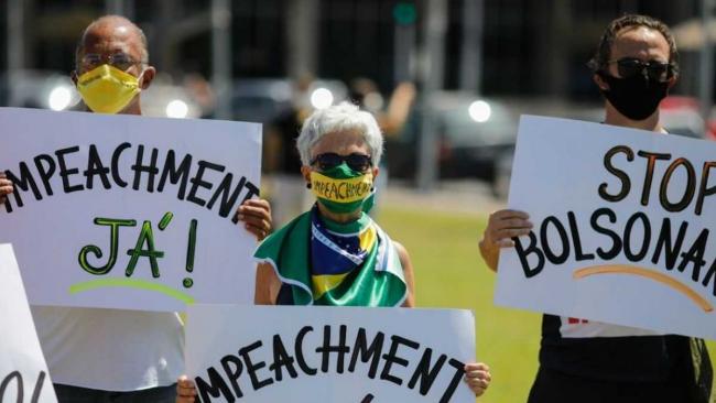 Protestas en Brasil a favor del impeachment de Jair Bolsonaro.