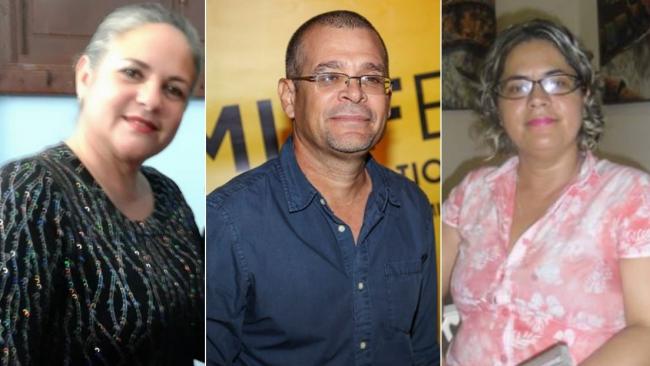 Laritza Camacho, Ernesto Daranas y Yanetsy Pino Reina.