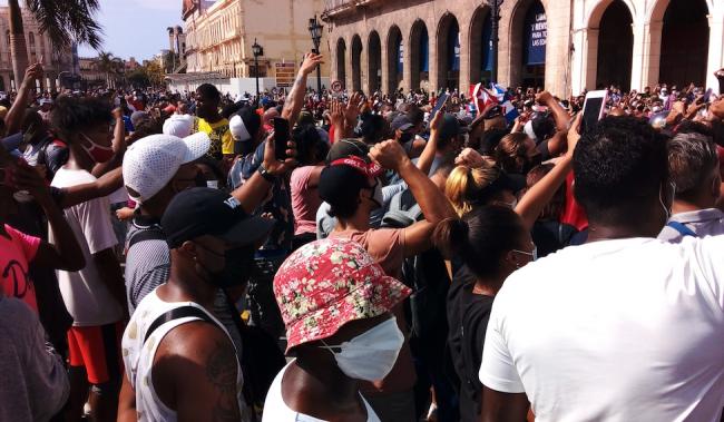 Protestas en los alrededores del Capitolio, La Habana, 11 de julio de 2021.