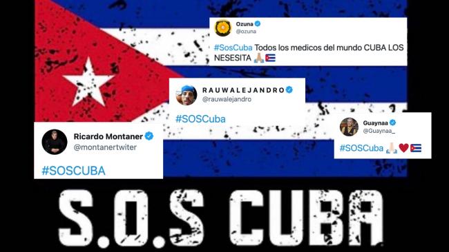 Artistas internacionales piden ayuda humanitaria para Cuba con #SOSCuba.