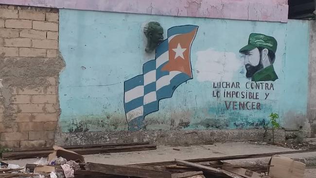 Cartel de propaganda política en La Habana.
