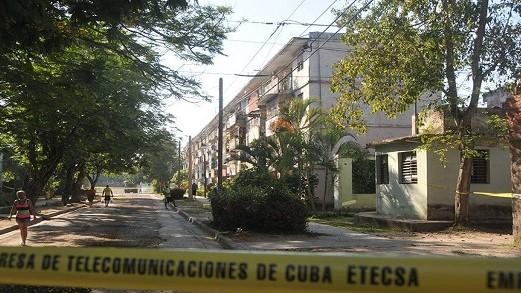 Calle aislada por brotes de Covid-19 en Cuba.