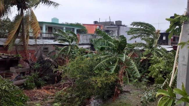 Algunos daños en Nueva Gerona, Isla de la Juventud.