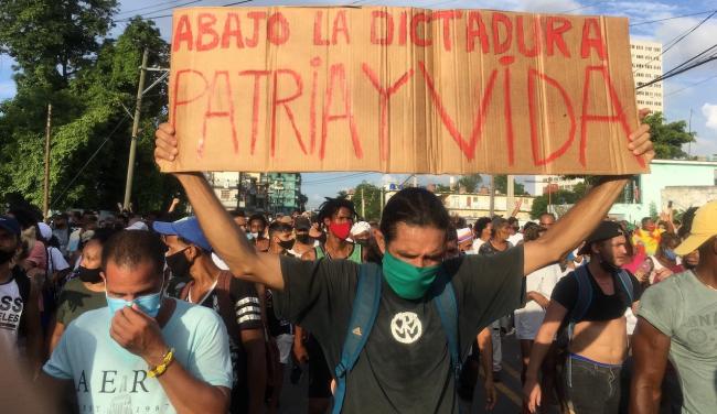 Protesta en La Habana el 11 de julio