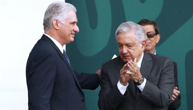 Miguel Díaz-Canel y el presidente de México, Andrés Manuel López Obrador, en la Cumbre de la CELAC.