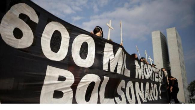 Protesta en Brasil en contra de Jair Bolsonaro.
