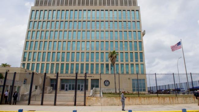 La embajada de EEUU en La Habana, Cuba.