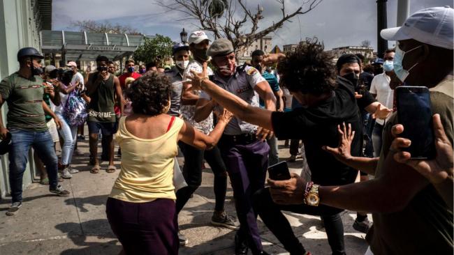 Represión a las protestas del 11J en Cuba.