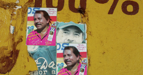 Propaganda electoral a favor de Daniel Ortega en una calle de Nicaragua.
