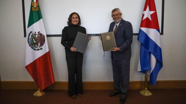 Firma de una carta de intención entre los gobiernos de México y Cuba