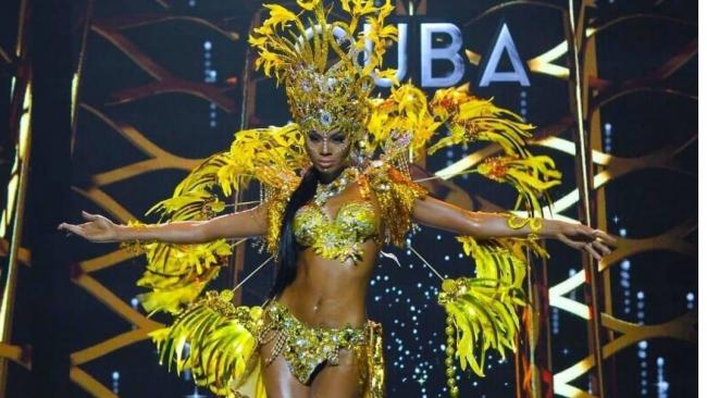 La modelo cubana Geysel Vaillant en el Miss Grand Internacional 2021.